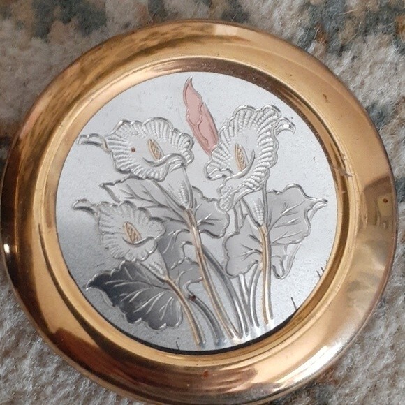 art of chokin calla lily 24k gold dish jewelry trinket box - Picture 1 of 2